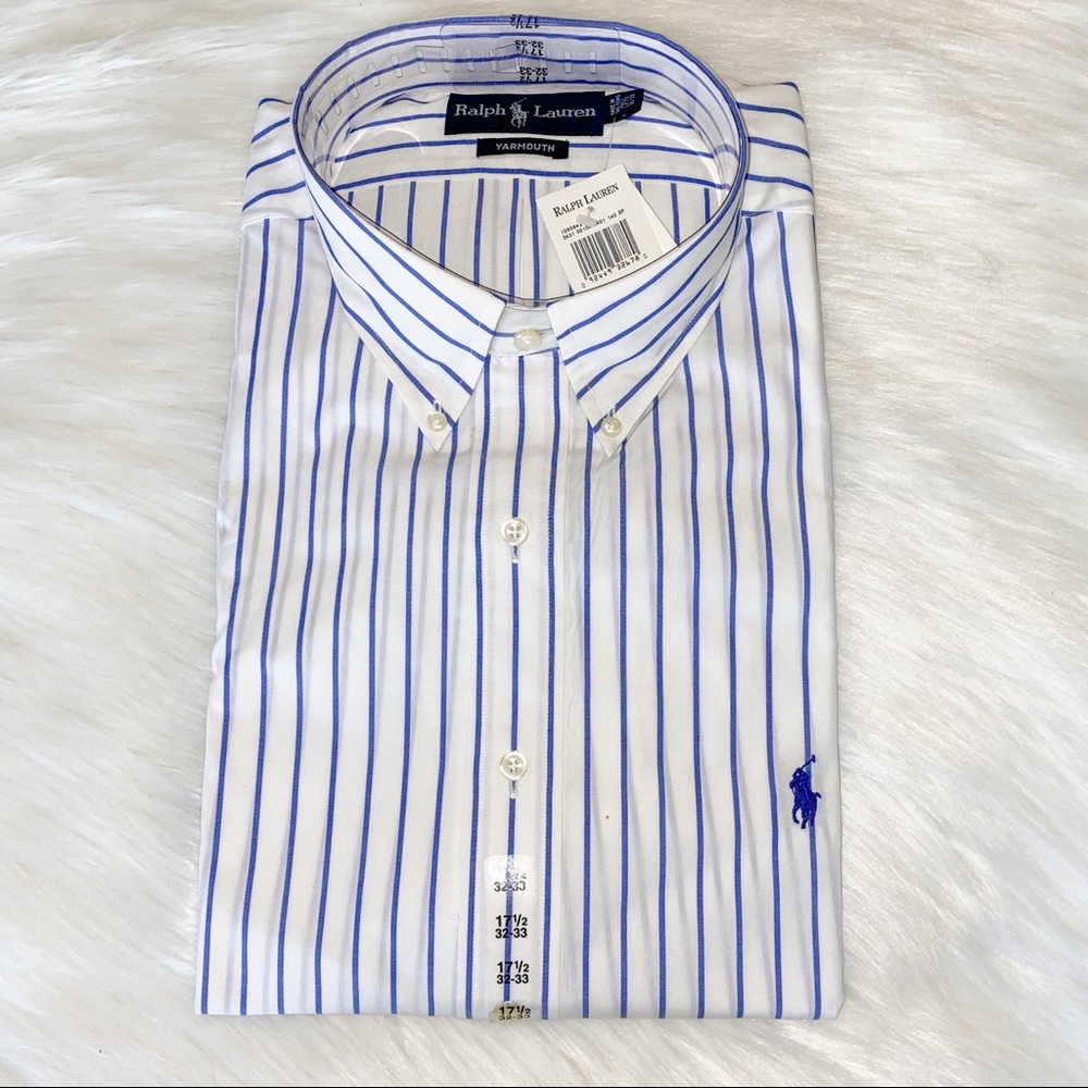 Ralph Lauren Yarmouth White/Blue Dress Shirt